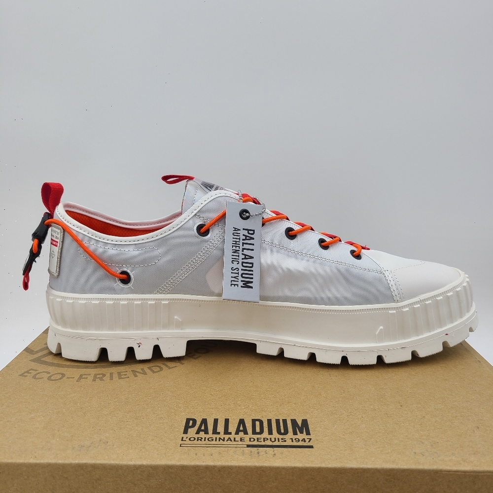 PALLADIUM Pallashock Low Ticket To Earth Unisex White/ Red Sneaker Man 14 New